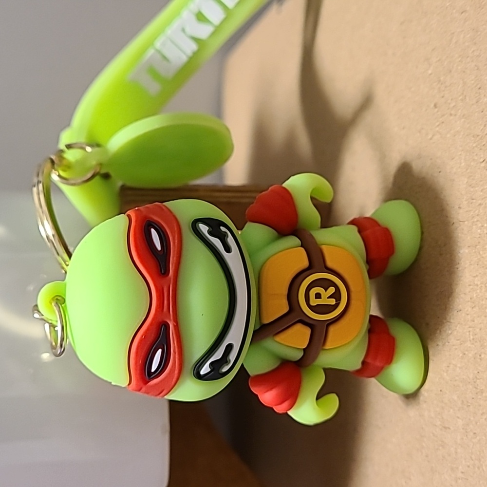 Unbranded Keychain Cartoon Turtle w/Red Mask Unisex Multi-Color NWOT School Work